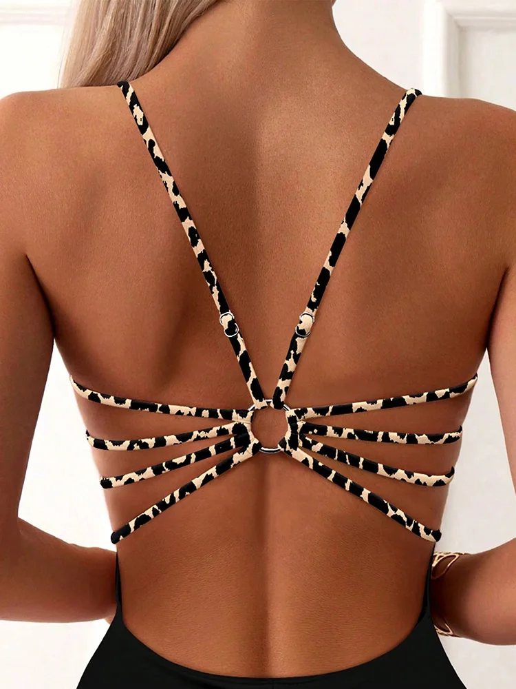 Sexy Leopard Swimwear 2026 Women's Swimsuit One Piece Bathing Suit Woman Brazilian Bandeau Bodysuit Female Beach Wear Monokini thumbnail 6