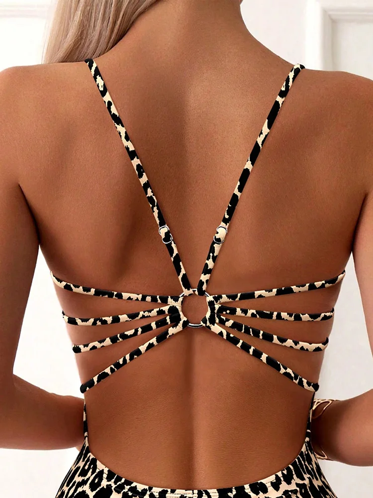 Sexy Leopard Swimwear 2026 Women's Swimsuit One Piece Bathing Suit Woman Brazilian Bandeau Bodysuit Female Beach Wear Monokini thumbnail 3
