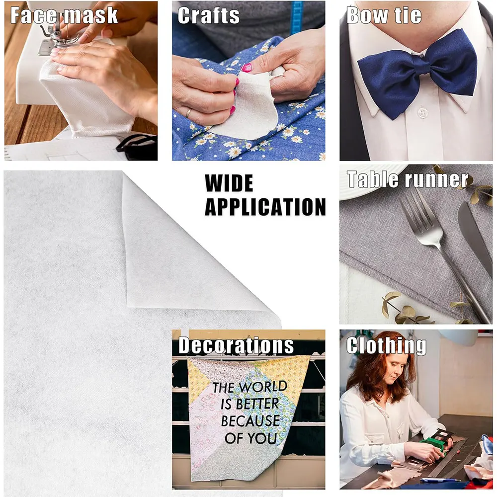 Woven Cotton Iron-On Fusible Interfacing Medium Weight Single Sided Interfac Fabric For T-shirt Blouses DIY Cloth Craft Supplies thumbnail 4