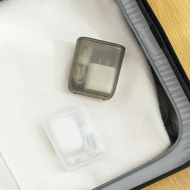 Portable Cable Storage Box Wound Headphone Cable Charger Storage Box Drawer Sorting Boxes with Cover Makeup Lipstick Holder Case thumbnail 6
