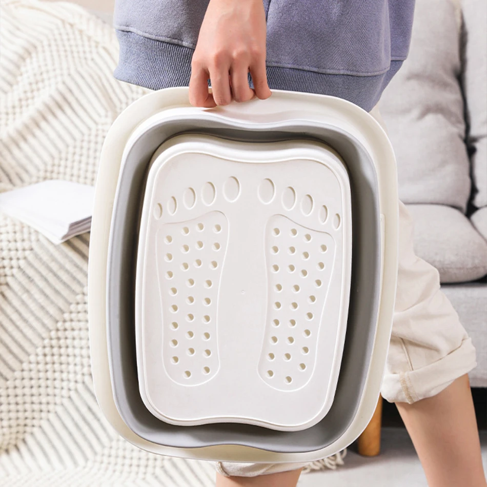 Foldable Foot Bath Tub–Portable, Covered Basin With Ergonomic Design, Silicone Thickening Suitable For Travel And Home Use thumbnail 4