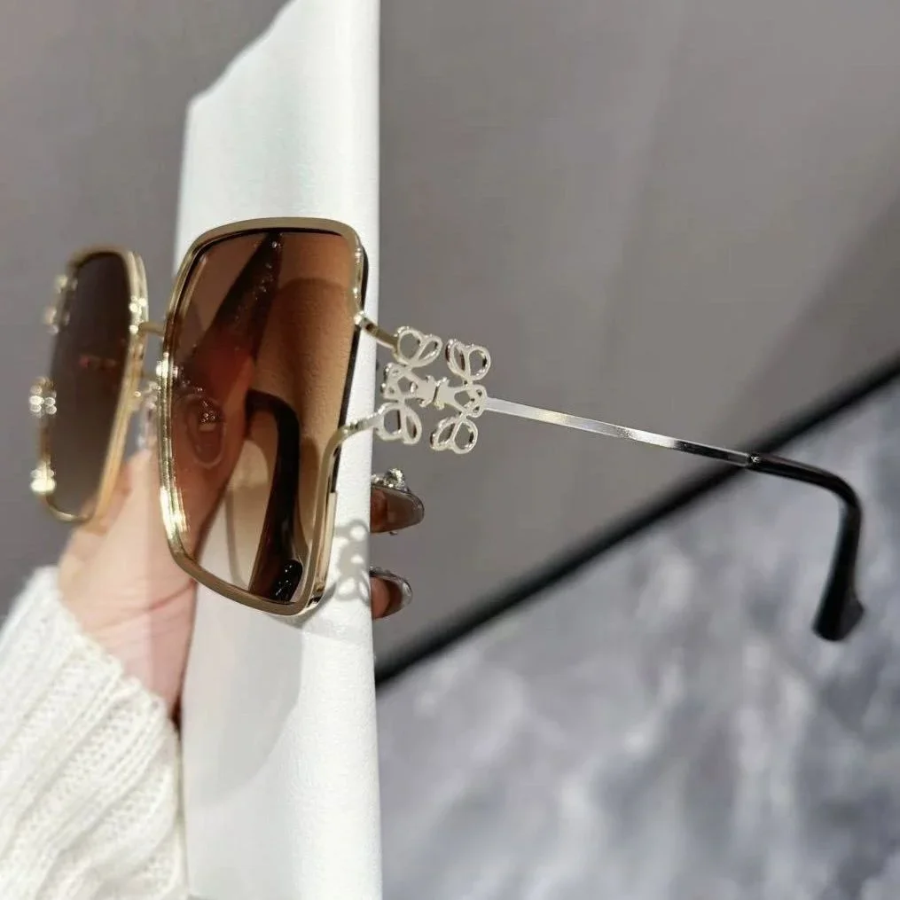 New style light luxury logo fashion metal sunglasses for women DS-25016 thumbnail 2