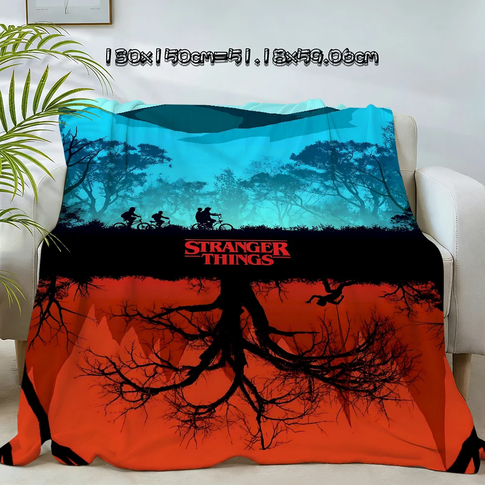 Knee Blanket Throw Winter Microfiber Oversized Baby Lightweight Flannel Fleece Bed Sofa Decoration S-strangers-things-P