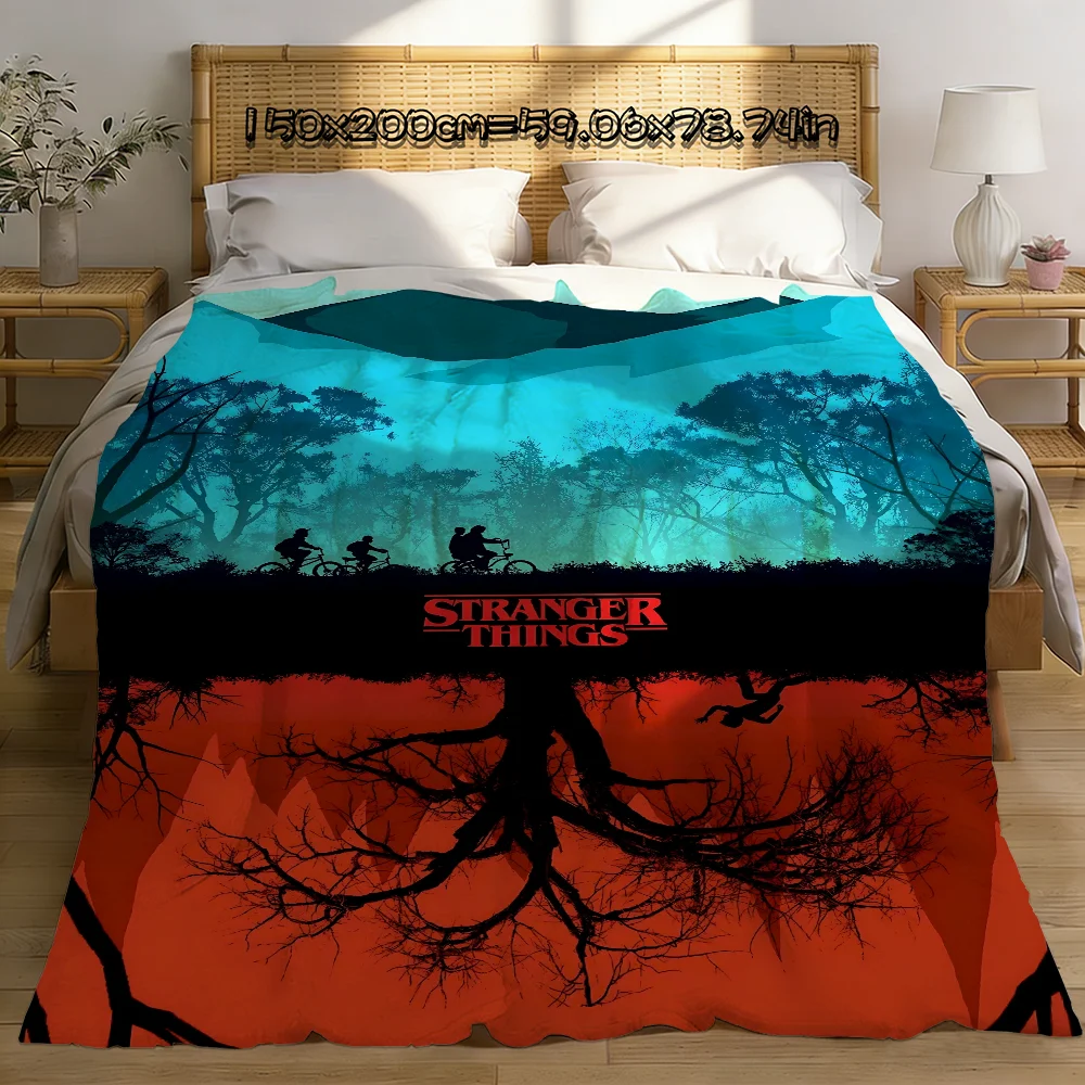 Knee Blanket Throw Winter Microfiber Oversized Baby Lightweight Flannel Fleece Bed Sofa Decoration S-strangers-things-P thumbnail 2