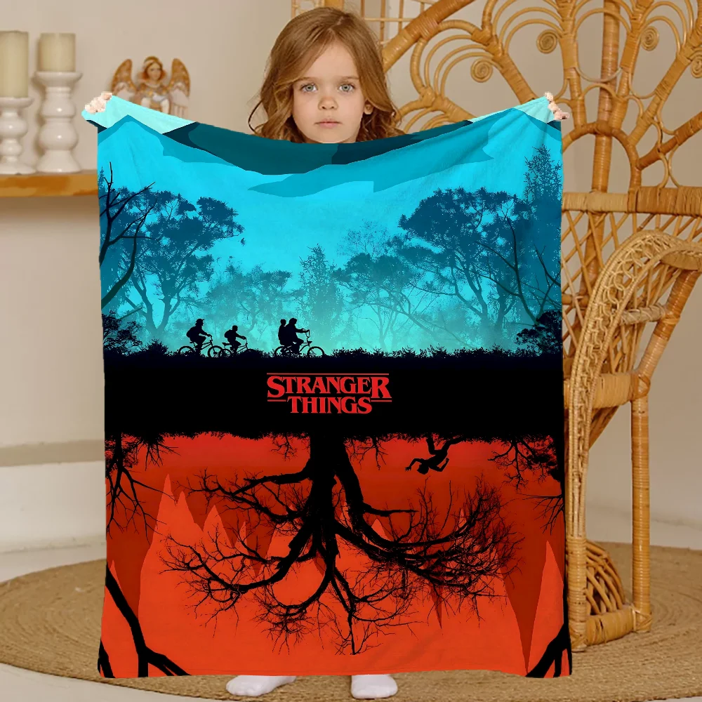 Knee Blanket Throw Winter Microfiber Oversized Baby Lightweight Flannel Fleece Bed Sofa Decoration S-strangers-things-P thumbnail 3