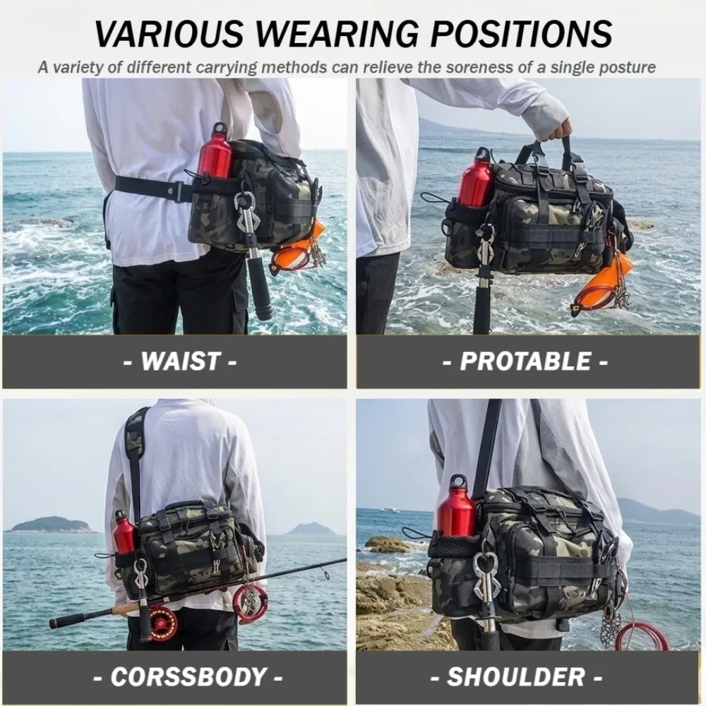 Fishing Gear Bag Waterproof Oxford Cloth Large Capacity Multi-Pocket Portable Fishing Accessories Organizer Waist Shoulder Pouch thumbnail 3