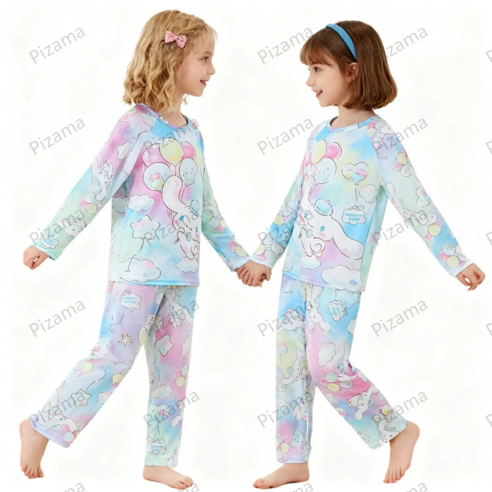 Sanrio Girls Pajamas Sets Full Sleeve Soft Hello Kitty Pyjamas Kids Cinnamoroll Pijamas Sleepwear Kuromi Baby Homewear Pjs thumbnail 6