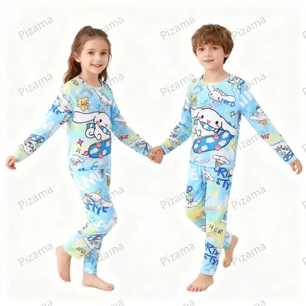 Sanrio Girls Pajamas Sets Full Sleeve Soft Hello Kitty Pyjamas Kids Cinnamoroll Pijamas Sleepwear Kuromi Baby Homewear Pjs thumbnail 5