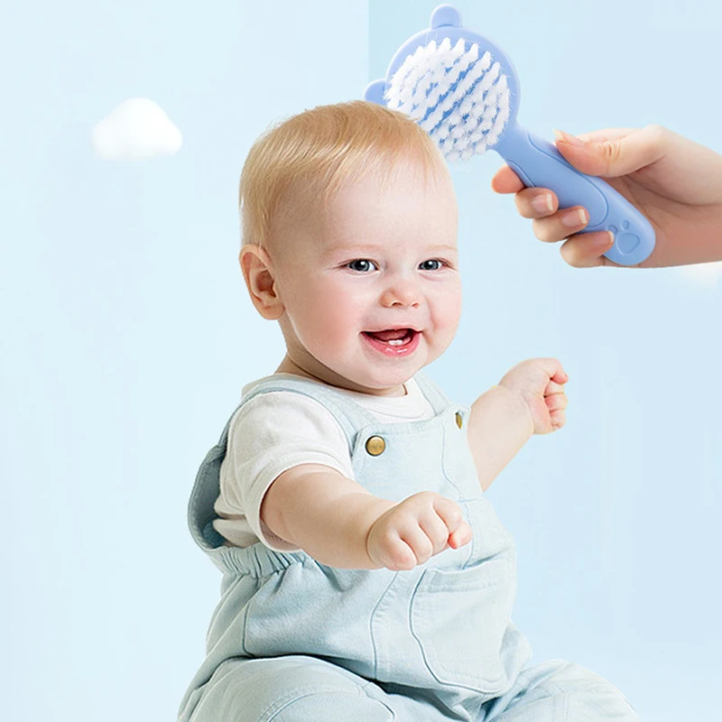 2 Pcs/Set Cute Kids Baby Small Hair Brush And Comb Set For Newborns & Toddlers Baby Brush Soft Bristles Baby Hair Care Gift thumbnail 2