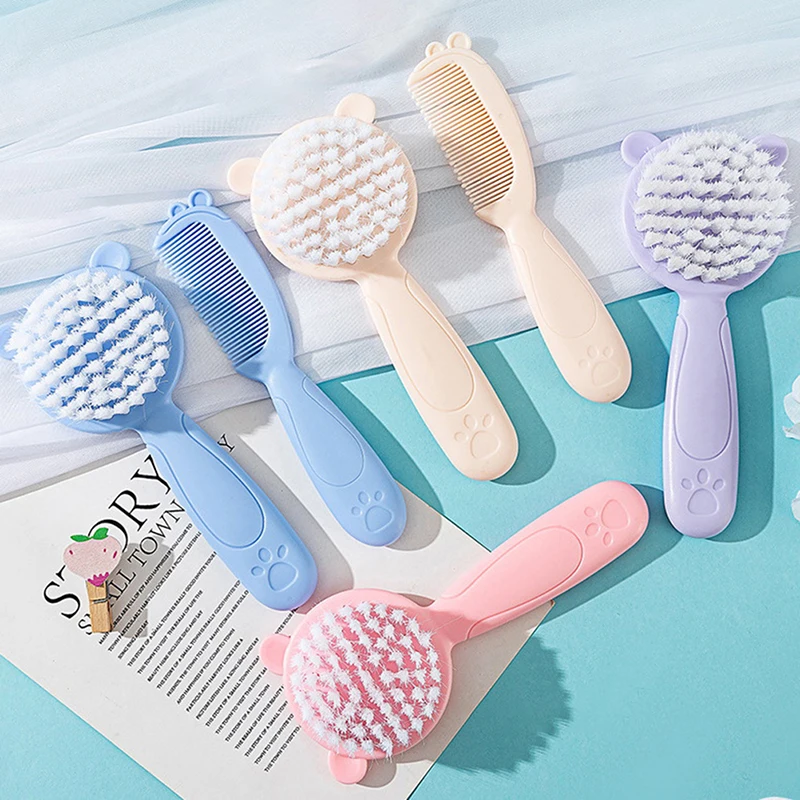 2 Pcs/Set Cute Kids Baby Small Hair Brush And Comb Set For Newborns & Toddlers Baby Brush Soft Bristles Baby Hair Care Gift thumbnail 6