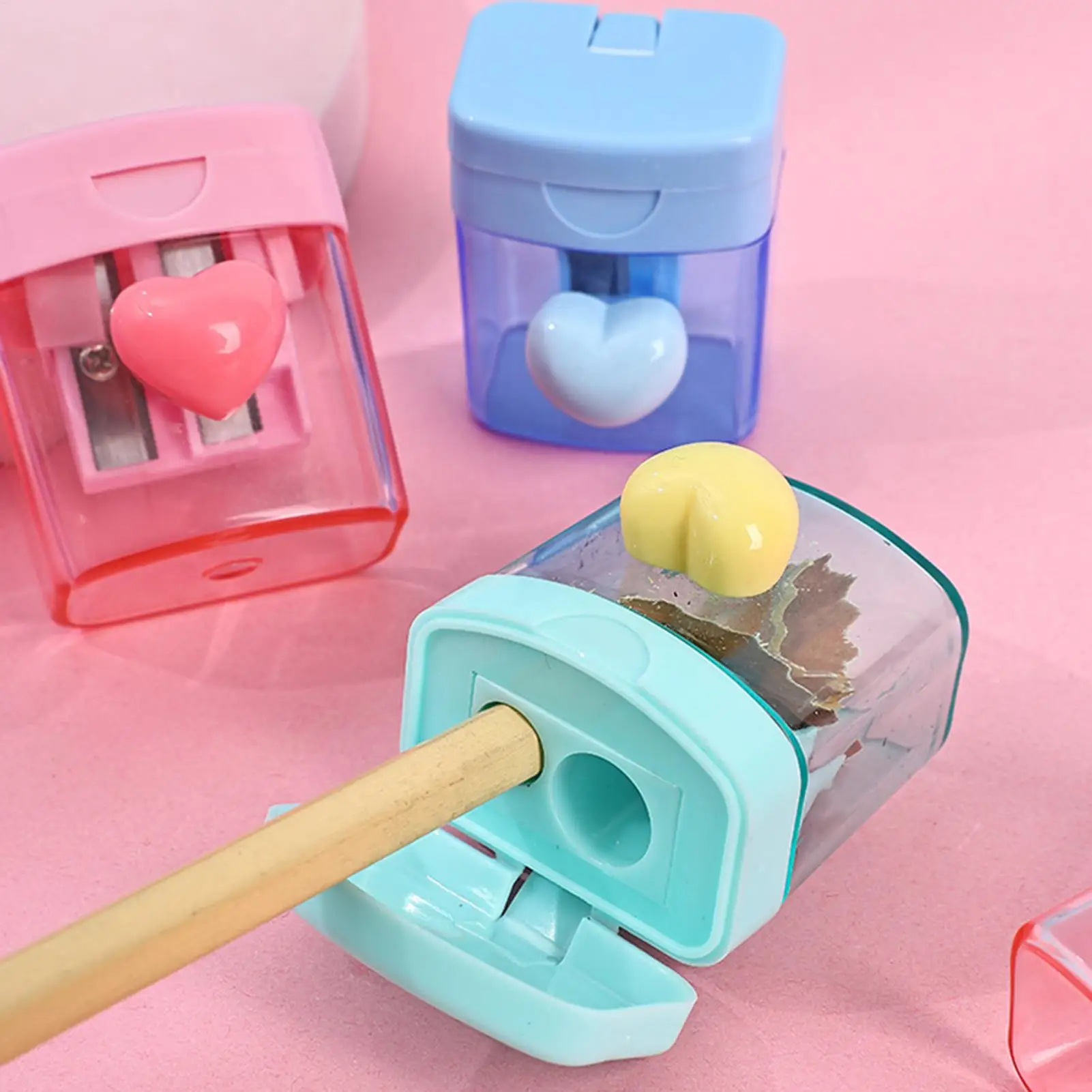 Cartoon Pencil Sharpener Double Hole Pencil Cutter Tool Pencil Sharpening Tool Student Stationery Simple School Office Supplies thumbnail 2