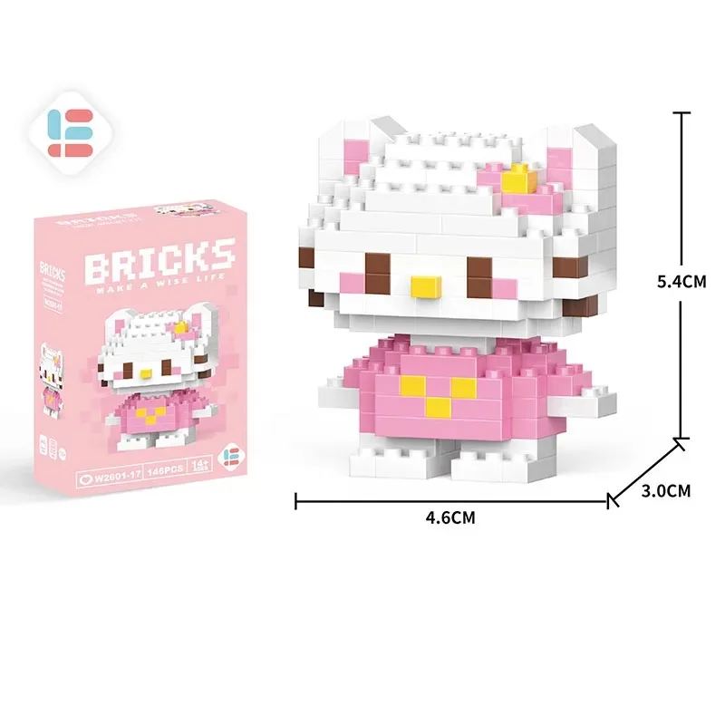 SpongeBob SquarePants Toy Sanrio Kuromi Building Blocks Patrick Star Figure Hello Kitty Cartoon Character Toy For Children Gifts thumbnail 5