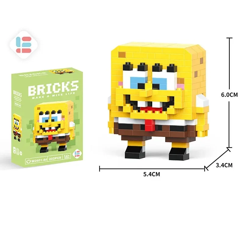 SpongeBob SquarePants Toy Sanrio Kuromi Building Blocks Patrick Star Figure Hello Kitty Cartoon Character Toy For Children Gifts thumbnail 2