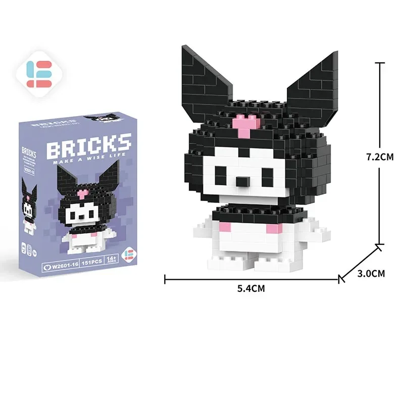 SpongeBob SquarePants Toy Sanrio Kuromi Building Blocks Patrick Star Figure Hello Kitty Cartoon Character Toy For Children Gifts thumbnail 4