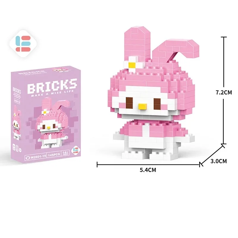 SpongeBob SquarePants Toy Sanrio Kuromi Building Blocks Patrick Star Figure Hello Kitty Cartoon Character Toy For Children Gifts thumbnail 6