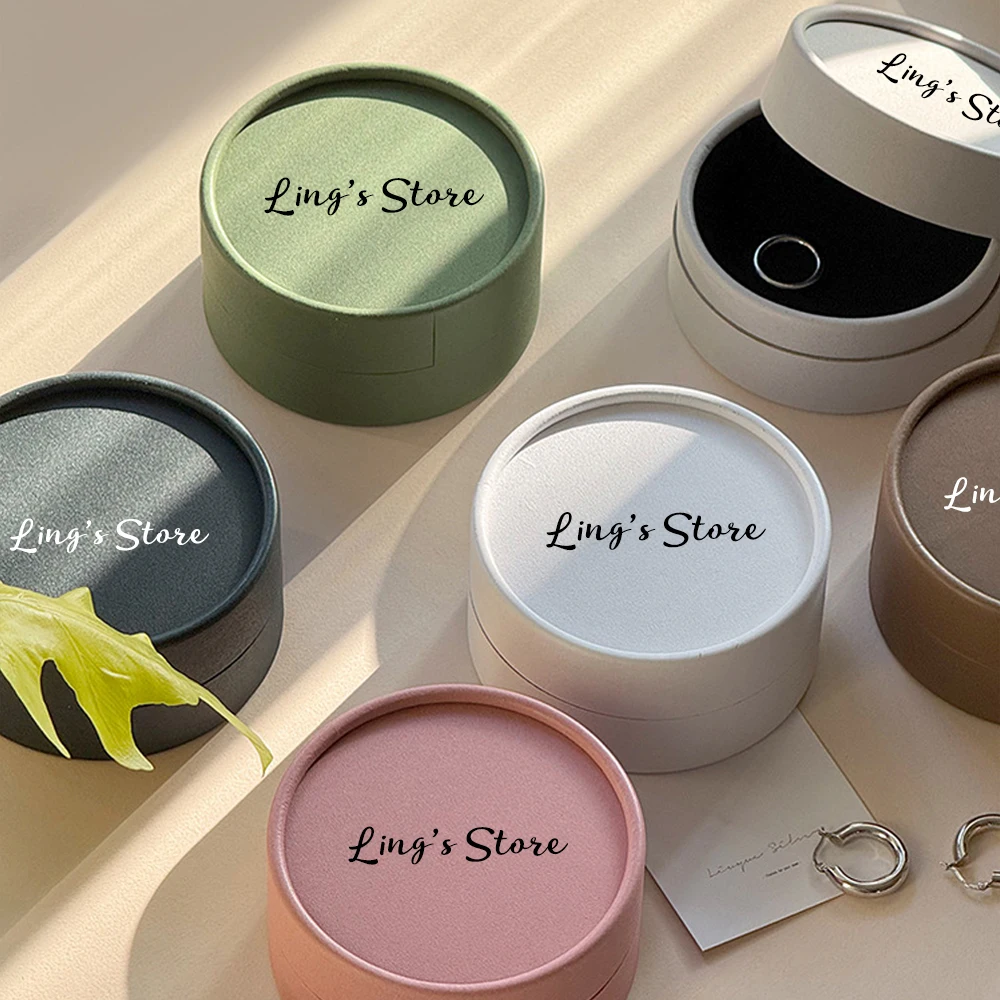 Personalized Logo 10x5cm Jewelry Box Ring Earring Necklace Studs Small Jewellery Key Coin Gift Boutique Packaging Organizer Case thumbnail 3
