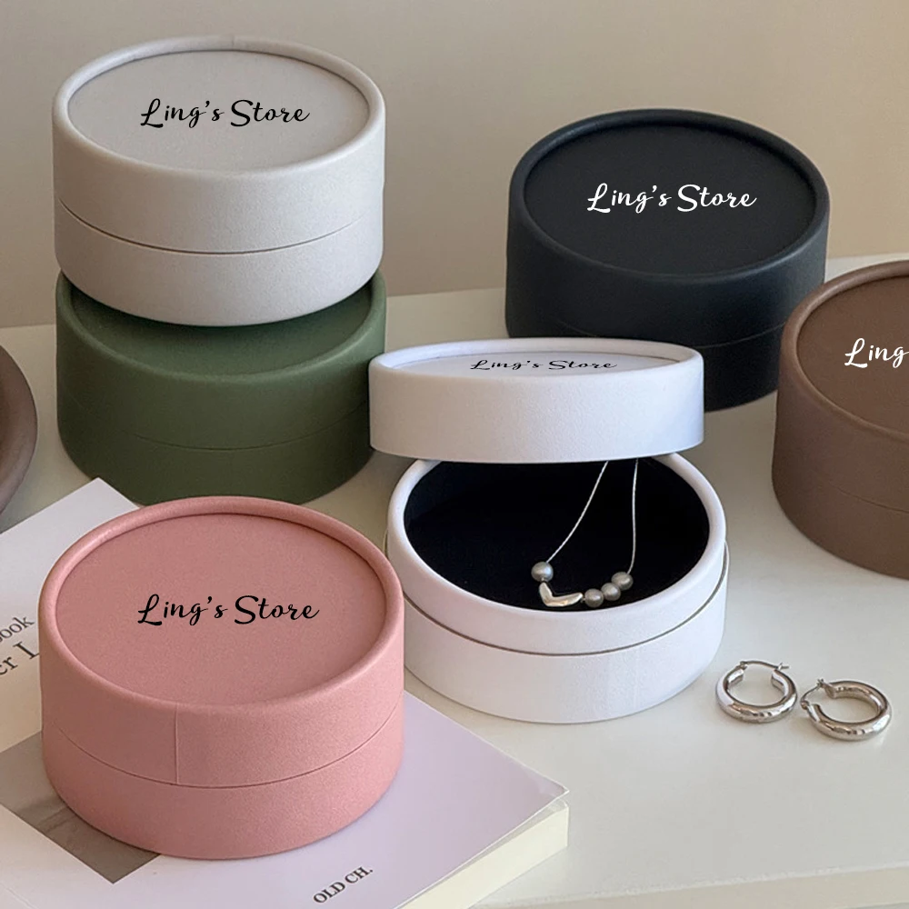 Personalized Logo 10x5cm Jewelry Box Ring Earring Necklace Studs Small Jewellery Key Coin Gift Boutique Packaging Organizer Case thumbnail 2