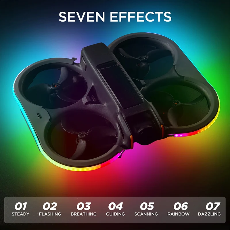 VIFLY Duct Guards Bumper LED Strip Colorful For FPV DJI Avata 2 Drone Quadcopter DIY thumbnail 5