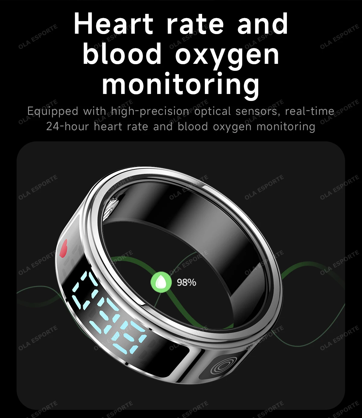 2026 Smart Ring with Display Screen and Touch, Wireless Charging, Health Manager, 5 ATM Waterproof For Men Women Rings R12 R11 thumbnail 5