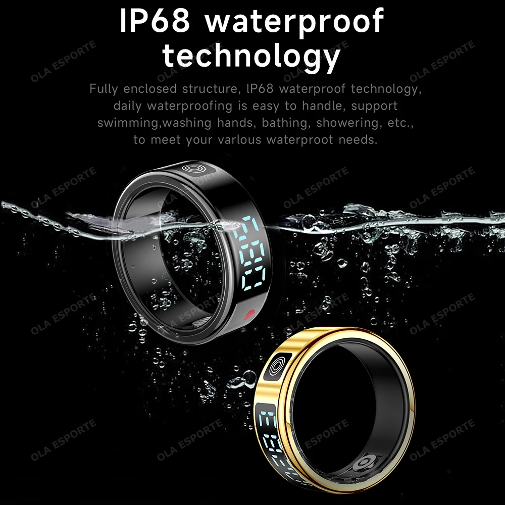 2026 Smart Ring with Display Screen and Touch, Wireless Charging, Health Manager, 5 ATM Waterproof For Men Women Rings R12 R11 thumbnail 6