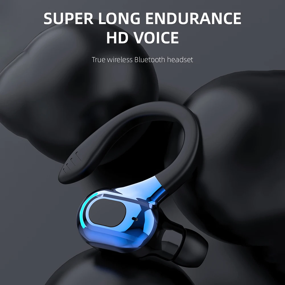 Wireless Headphone Bluetooth-compatible 5.2 Earphone Single Ear Earbuds with Mic HD Sound Quality Headset thumbnail 4