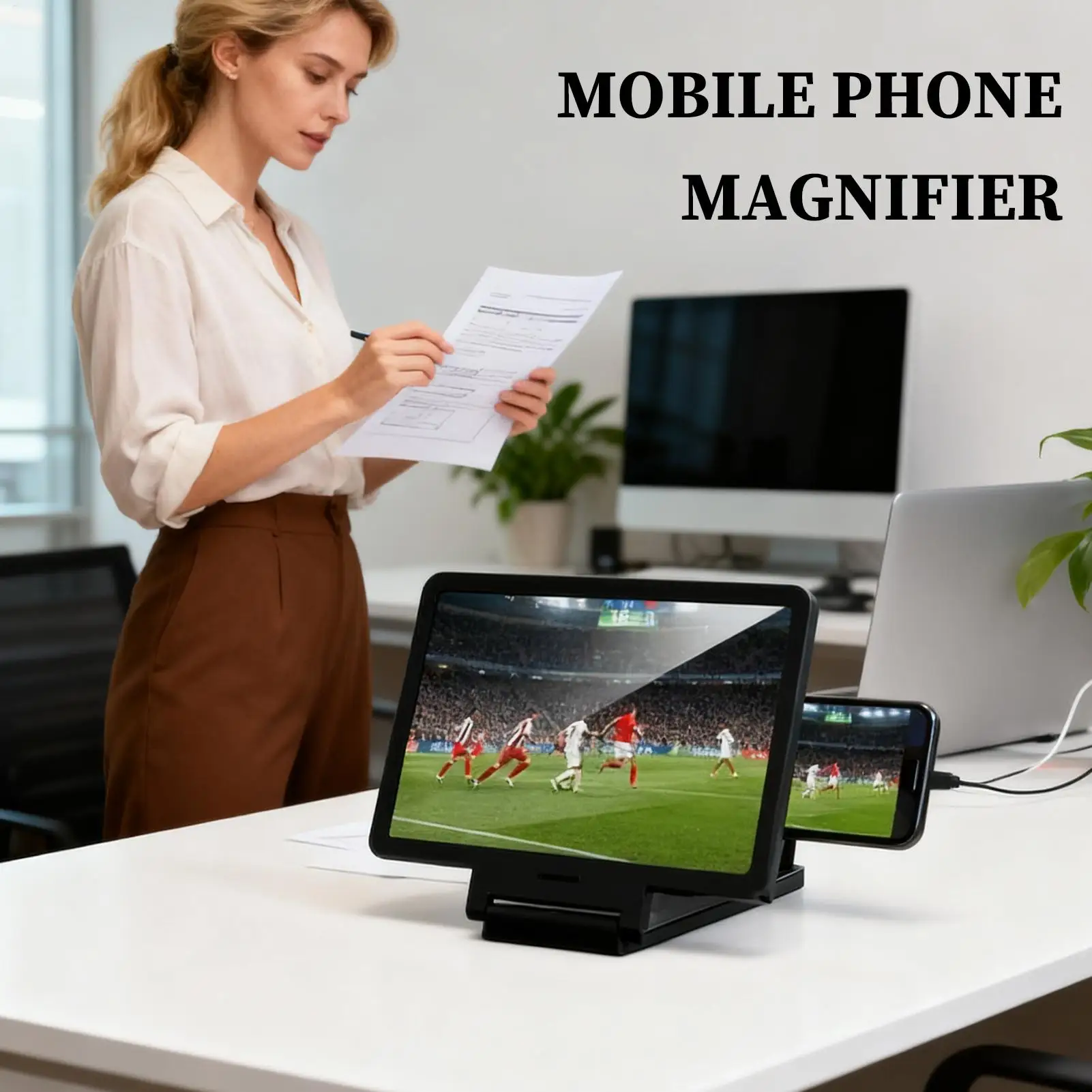 Screen Magnifier for Cell Phone HD Magnifying Lightweight Tool Portable Phone Screen Magnifier for Daily Reading Learning Movie thumbnail 5