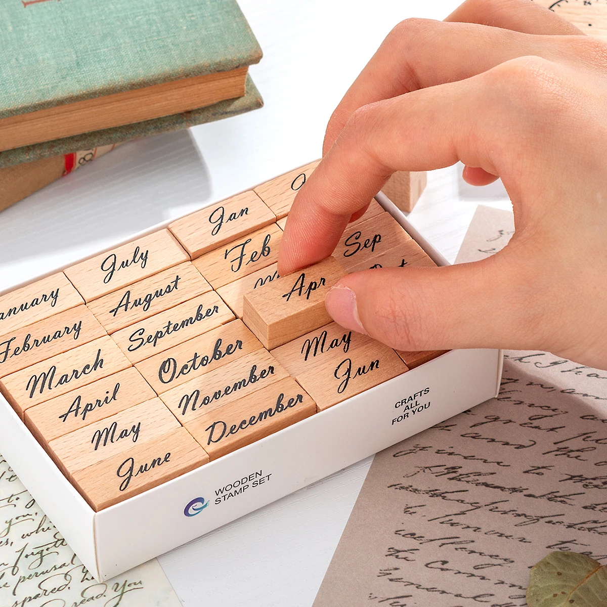 Number Week Month Wooden Stamp Set For Scrapbooking Decoration Diy Craft Rubber Stationery Plann Time Wood Stamps thumbnail 3