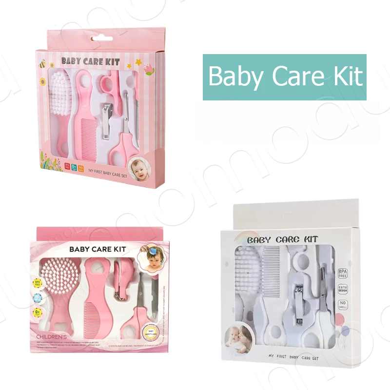 6pcs Baby Care Set Hair Comb Grooming Brush Set Nail Trimmer Scissors Clipper Hygiene Kit Healthcare Tools Sets for Toddler Gift