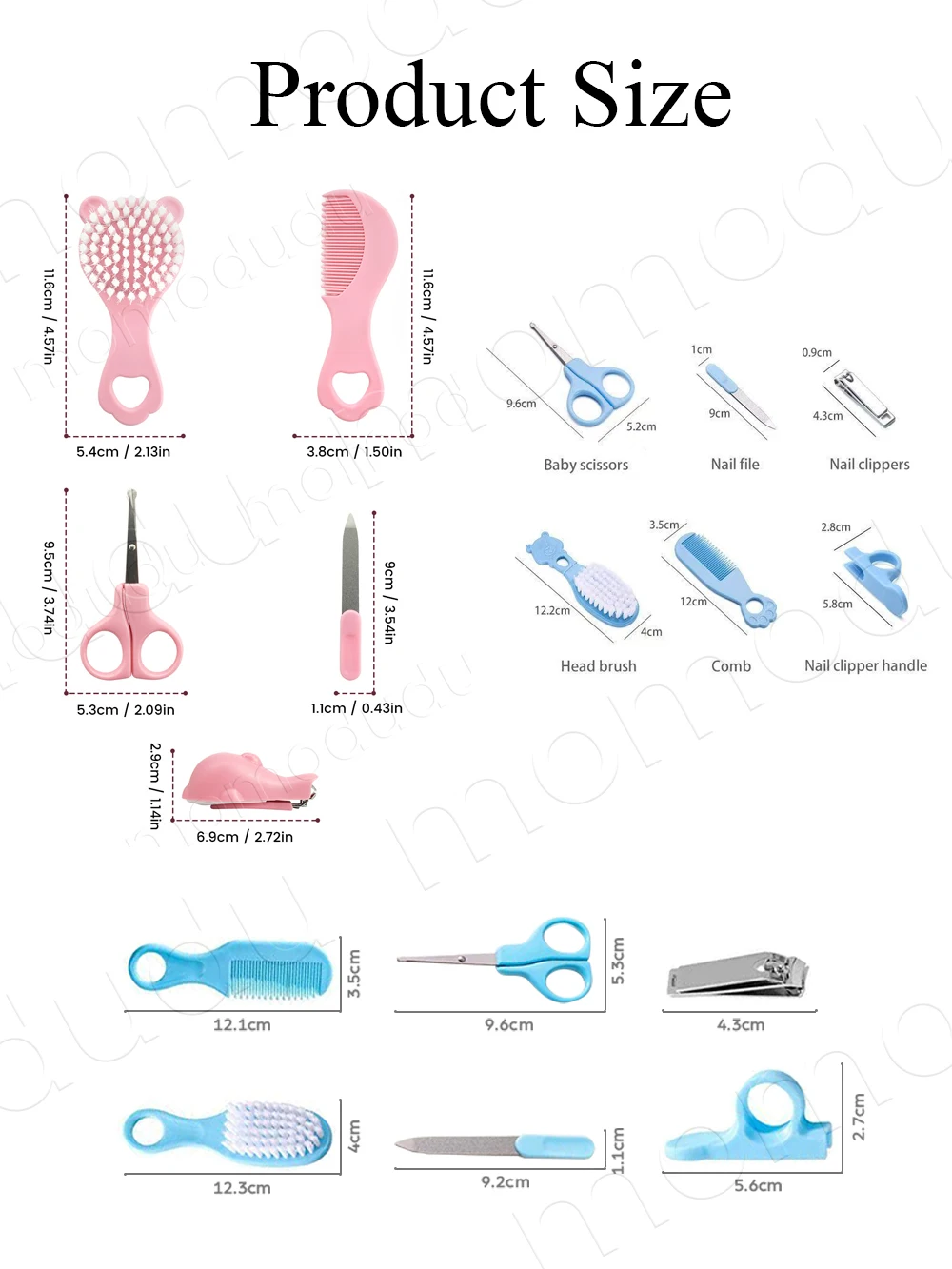 6pcs Baby Care Set Hair Comb Grooming Brush Set Nail Trimmer Scissors Clipper Hygiene Kit Healthcare Tools Sets for Toddler Gift thumbnail 2