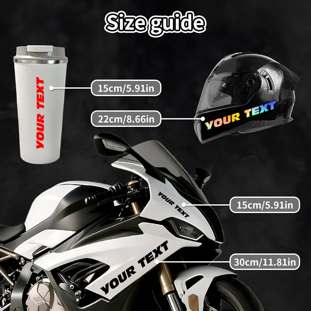 1PC Custom Motorcycle Stickers Waterproof Bold Letter Style DIY Fuel Tank Car Window Side Body Scooter Helmet Bike Vinyl Decals thumbnail 4