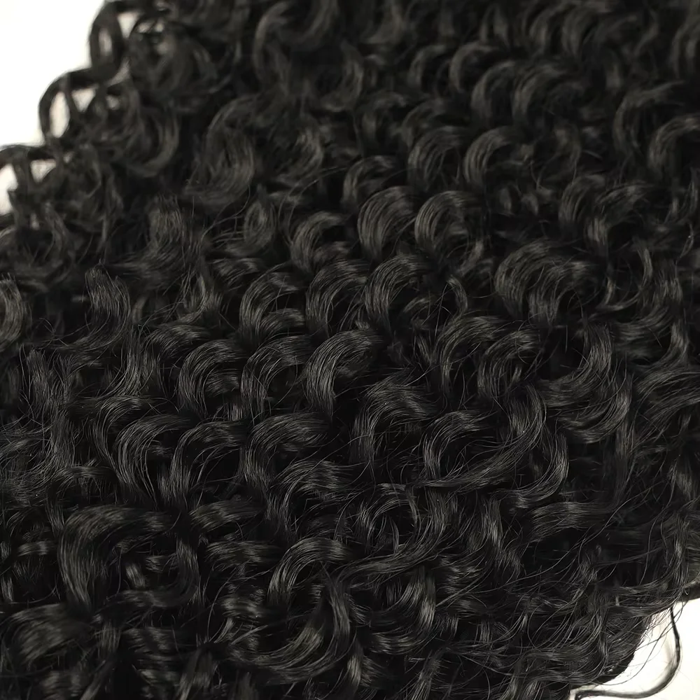 Synthetic Jerry Curly Hair Bundles Organic Fiber 28inch 100g Kinky Curly Hair Extensions Black Crochet Hair Heat Resistant Wave thumbnail 4