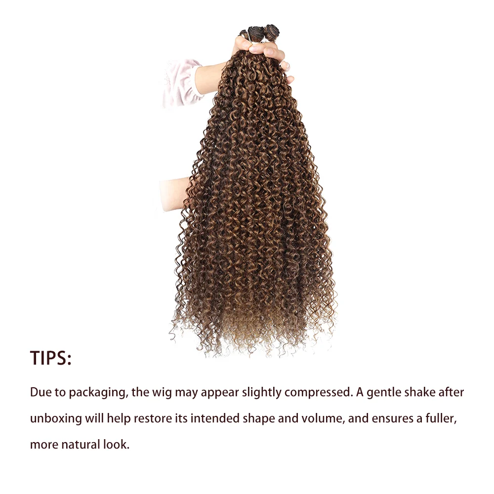 Synthetic Jerry Curly Hair Bundles Organic Fiber 28inch 100g Kinky Curly Hair Extensions Black Crochet Hair Heat Resistant Wave thumbnail 6