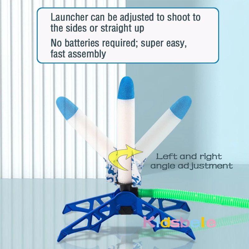 Foot-Pump Air Rocket Launcher Toy Outdoor Kids Play Set  Safe Air-Powered Fun Easy Operation STEM Educational Gift Pedal Game thumbnail 6