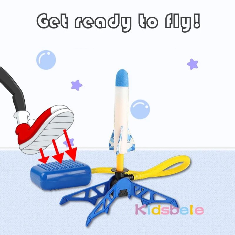 Foot-Pump Air Rocket Launcher Toy Outdoor Kids Play Set  Safe Air-Powered Fun Easy Operation STEM Educational Gift Pedal Game thumbnail 3