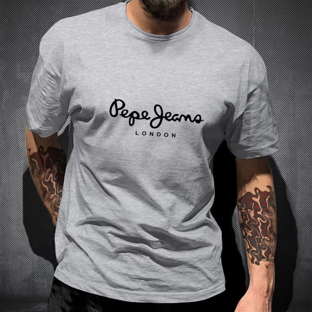 Newest Pepe Jeans London T Shirt Summer Men Short Sleeve Popular Fashion 100%Cotton Tops Trendy Streetwears Tees ClothingY2K thumbnail 2