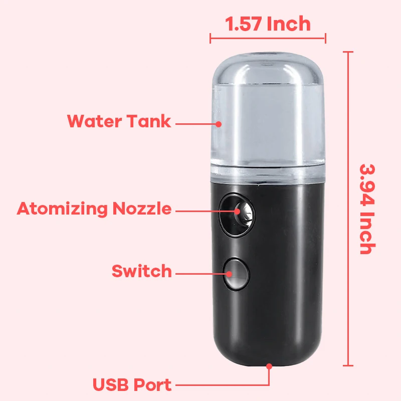Nano Facial Hydrator Sprayer Portable Face Steamer Nebulizer Home Travel Use Mini Rechargeable Humidifier Beauty Skin Care Tools thumbnail 6