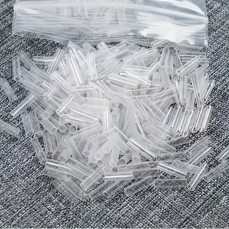 1pack/500pcsHeat Shrink Tubes for Hair Extensions Without adhesive Fusion Hair Accessories tools Transparent Color thumbnail 6