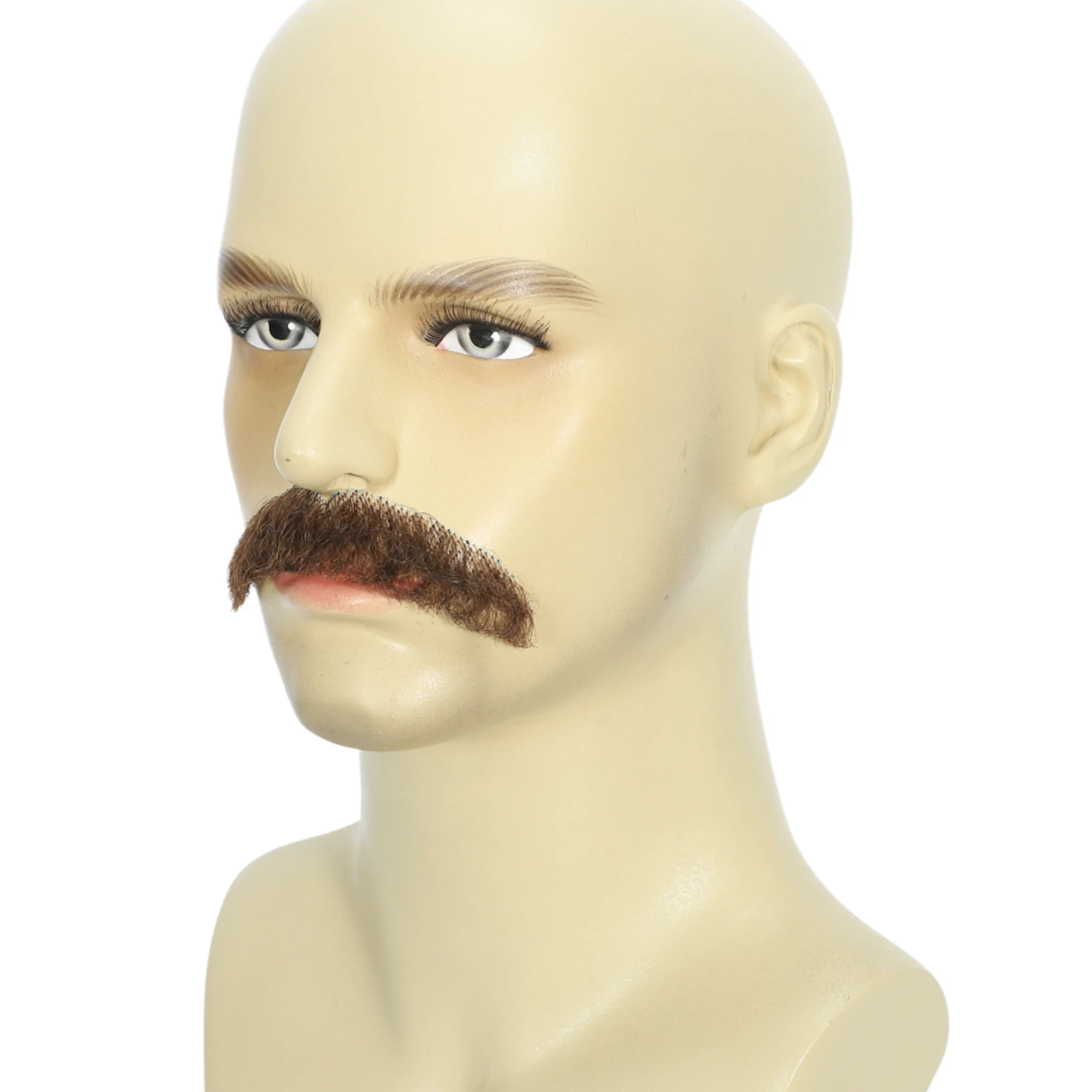 Natural Curly Fake Beard and Mustache for Men Hand Tied Invisible Lace Realistic Facial Hair for Theatrical Cosplay Costume thumbnail 5