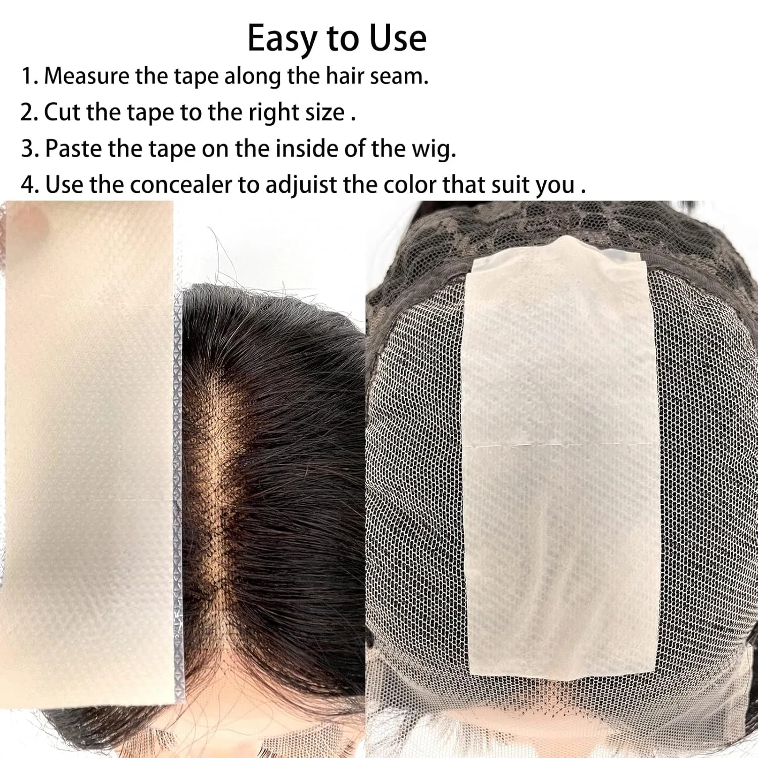 Silicone Fake Scalp Tape Makes Wigs Realistic Looking Scalp-like Lace Wig Grids Knots Melting Tape Eraser, Natural Easy to Use thumbnail 3