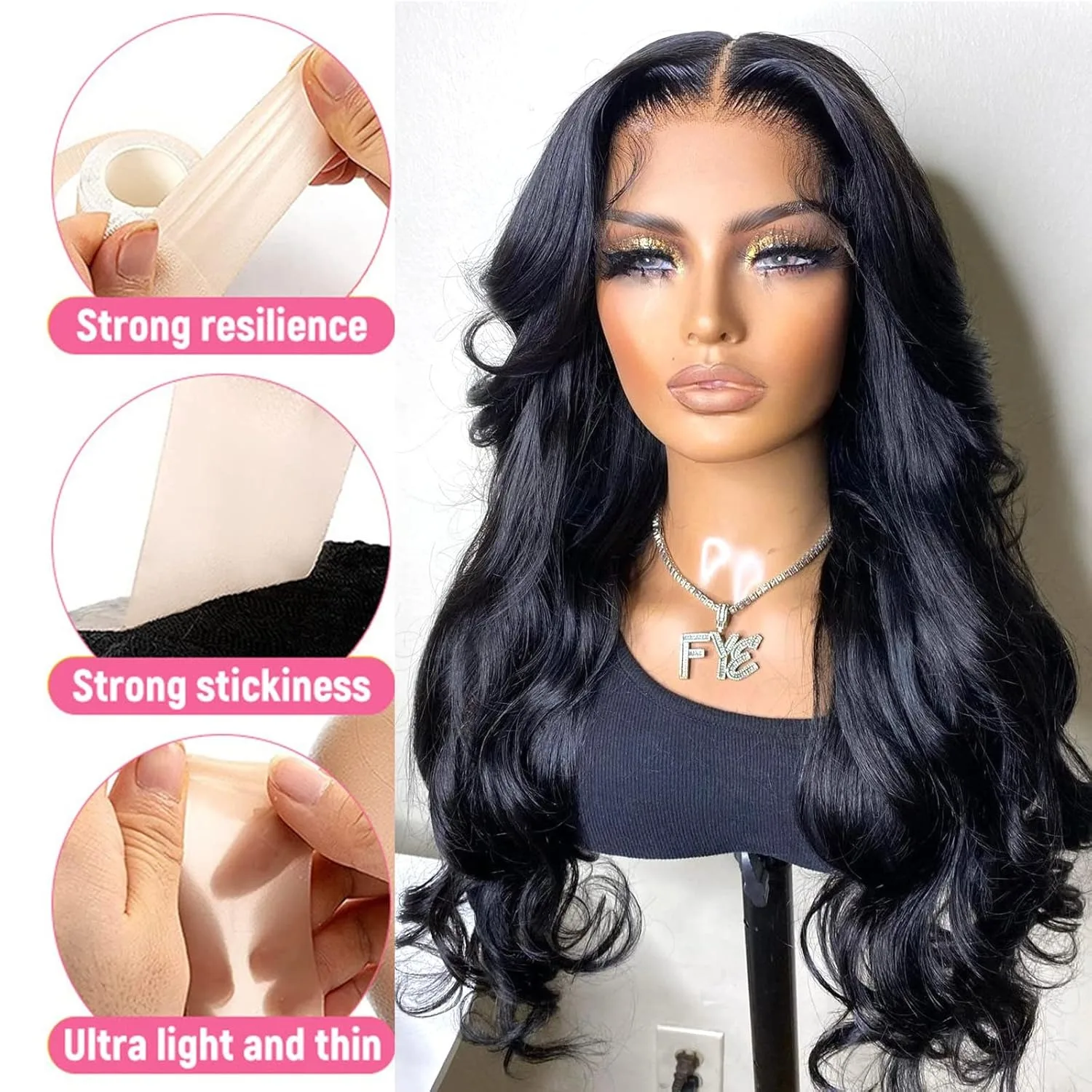 Silicone Fake Scalp Tape Makes Wigs Realistic Looking Scalp-like Lace Wig Grids Knots Melting Tape Eraser, Natural Easy to Use thumbnail 6