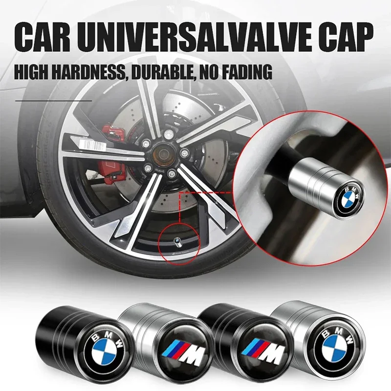 4Pcs Metal Bolt-in Wheel Tire Valve Caps Car Emblem Dust Accessories For BMW M E46 E90 E60 Car decorative ornam Auto Accessories thumbnail 2