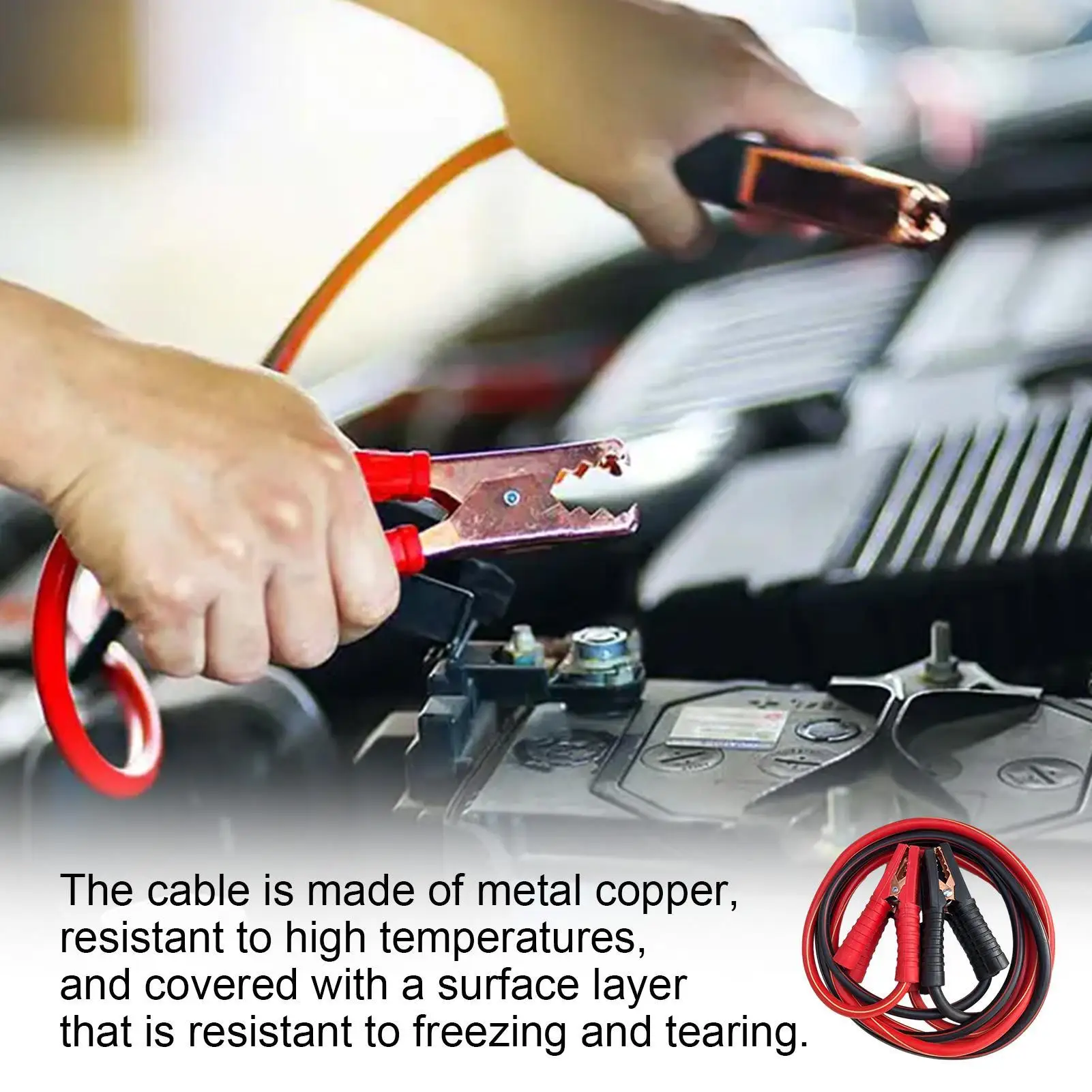 1500A 3 m 4M Jumper Cables Emergency Tool Booster Cables Jumper Heavy Duty Battery Jumper Safe Car Jumper Cables Kit thumbnail 3