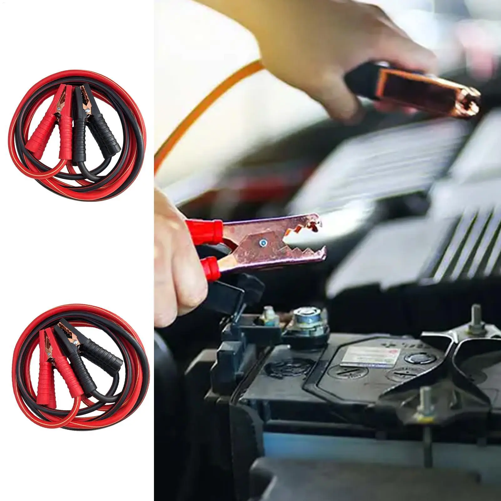 1500A 3 m 4M Jumper Cables Emergency Tool Booster Cables Jumper Heavy Duty Battery Jumper Safe Car Jumper Cables Kit thumbnail 2