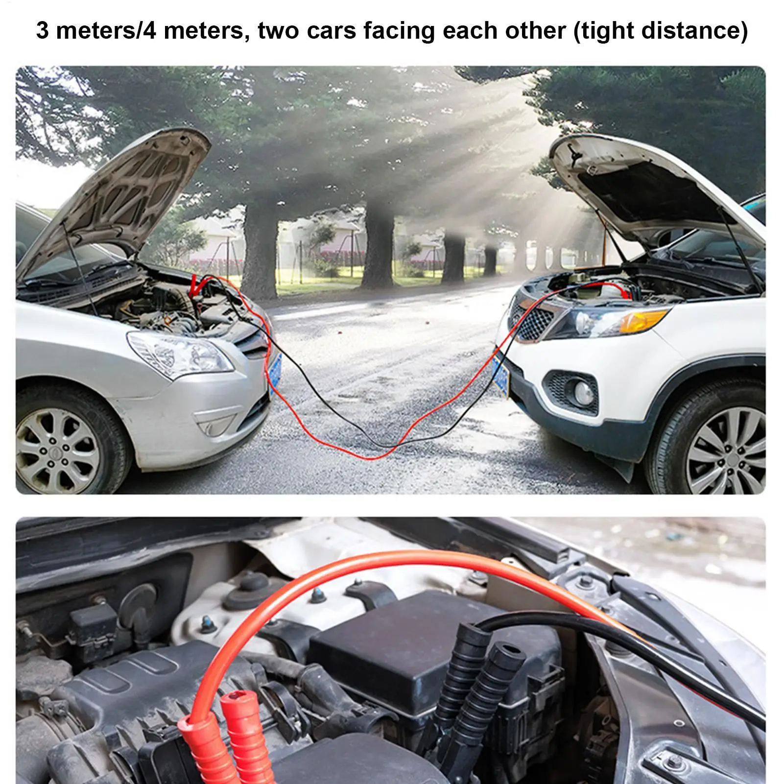 1500A 3 m 4M Jumper Cables Emergency Tool Booster Cables Jumper Heavy Duty Battery Jumper Safe Car Jumper Cables Kit thumbnail 5