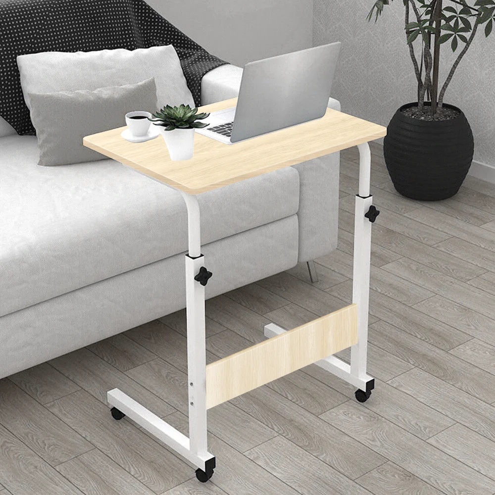 Bedside Table Office Desktop Desk Computer Wood Home Study Laptop Workplace Height adjustment with universal wheels thumbnail 2