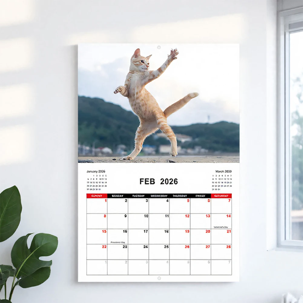 2026 Wall Calendar 12-Month Calendar Monthly Planner Funny Animal Calendar for Office School Home thumbnail 4