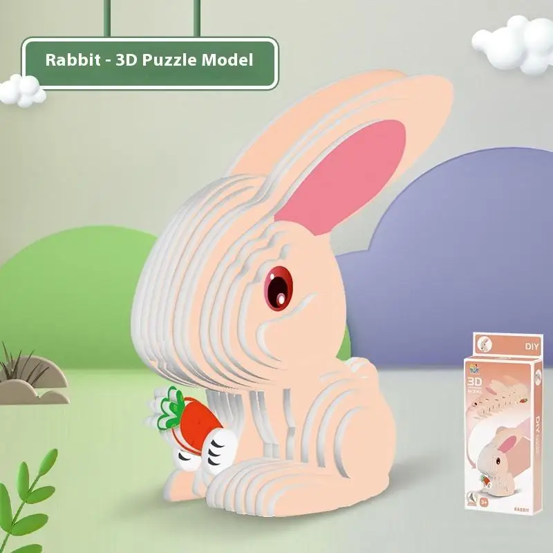 1 Set Kids Educational Montessori Toys Funny DIY Manual Assembly Three-dimensional Model Animal 3D Paper Puzzle Toy thumbnail 4