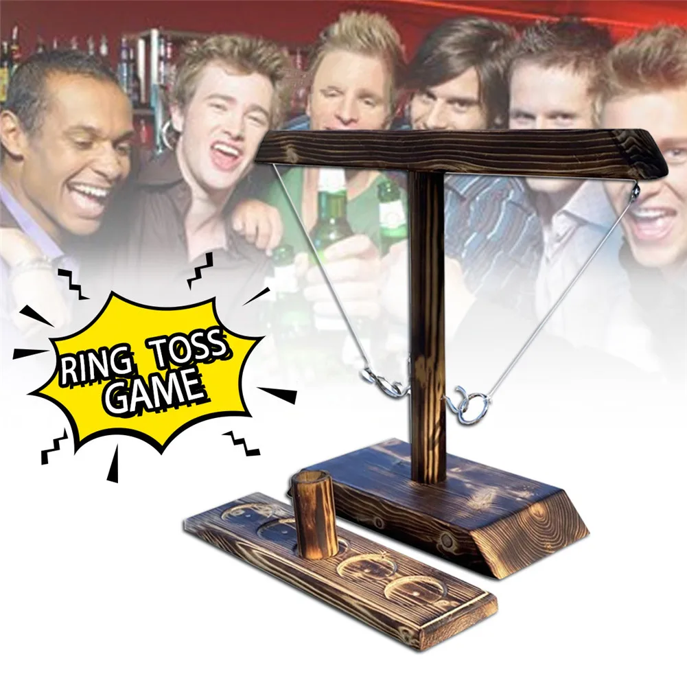 Ring Toss Games for Kids Adults Home Party Drinking Games Fast-paced Handheld Wooden Board Games Shot Ladder Bundle Outdoor Bars thumbnail 2