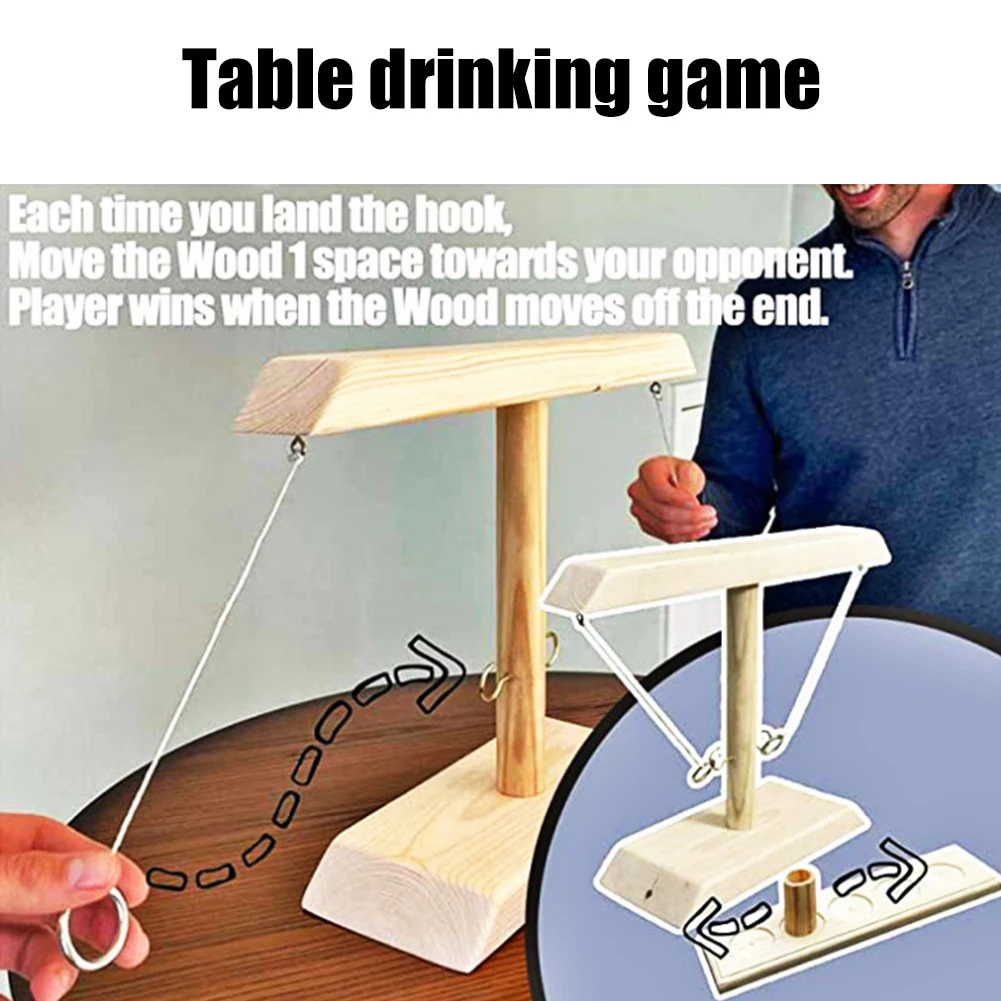 Ring Toss Games for Kids Adults Home Party Drinking Games Fast-paced Handheld Wooden Board Games Shot Ladder Bundle Outdoor Bars thumbnail 6