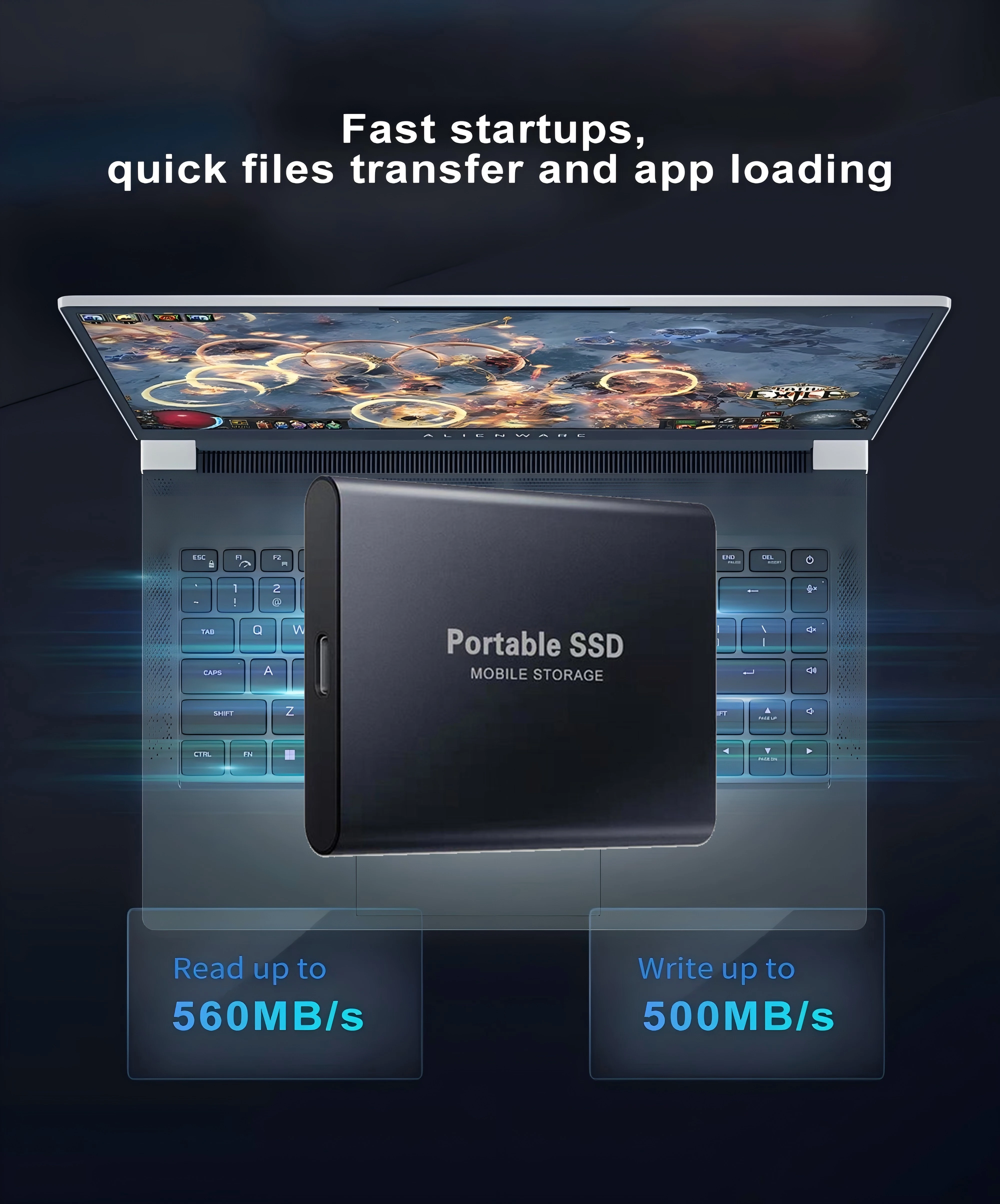【Brand+】2026New External SSD 1TB/2TB/4TB Durable Portable Hard Disk High-rate Original Solid-state Drive for PC/Laptop/Phone/Mac thumbnail 5